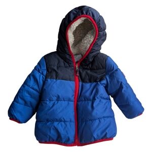 Reversible Sherpa Cold ControlMax Baby Gap 12-18 Month Blue Hooded Puffer Jacket